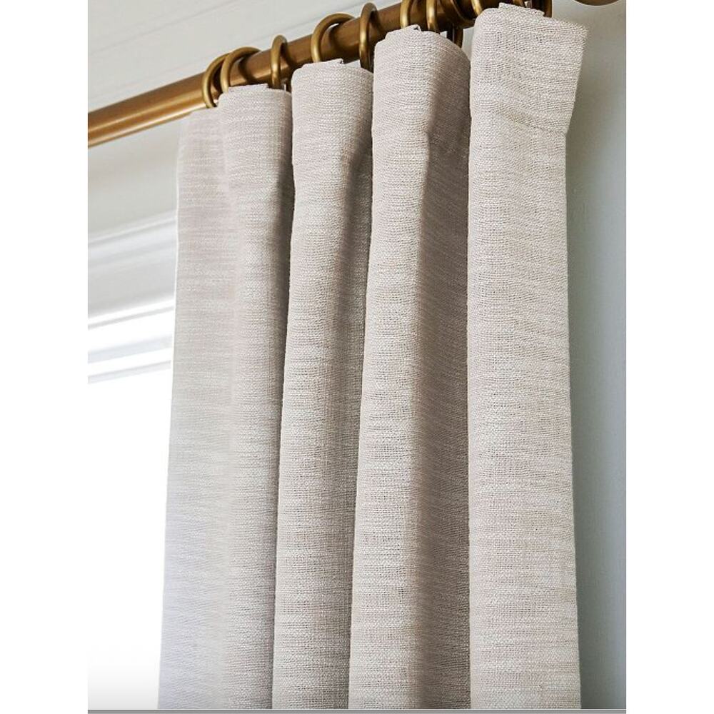 Pottery Barn Seaton Textured Cotton Blackout Curtain | 100 x 84 Oatmeal - Picture 4 of 10